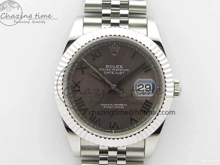 1219 DateJust 41mm 126334 SS BP Maker 1:1 Best Edition New Version Gray Roman Dial on Jubilee Bracelet Reliable 3035